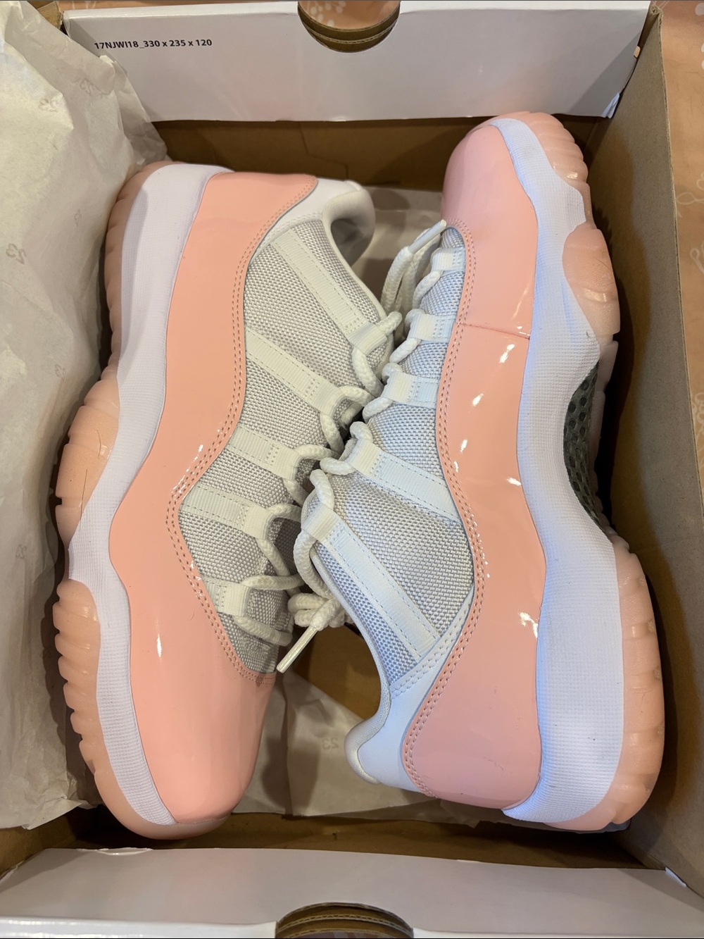 Jordan Retro 11 Low White and Pink Women's Sneakers
